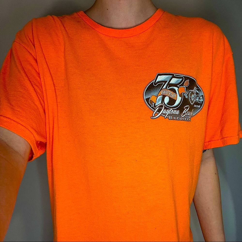 Harley Davidson Neon Orange Shirt